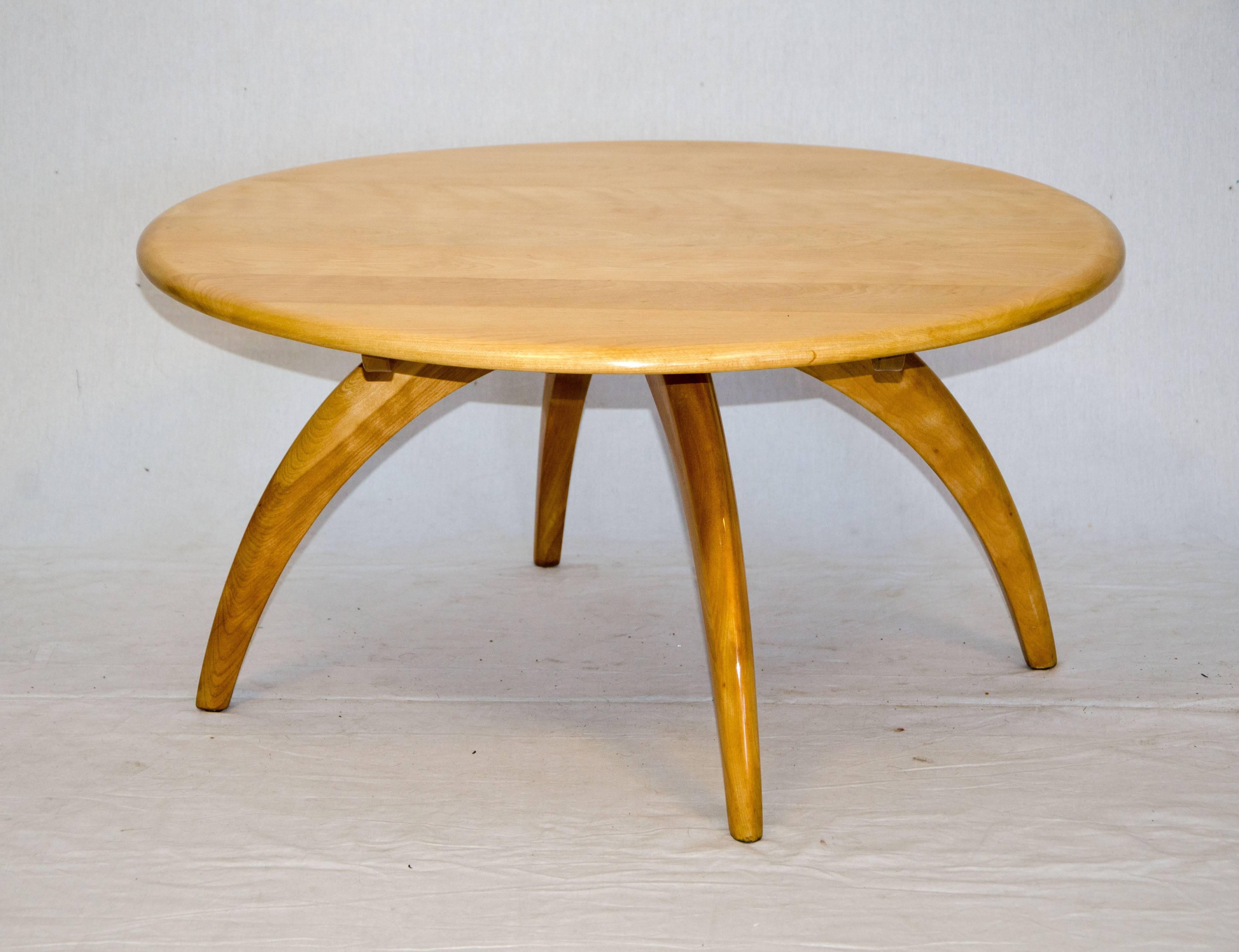 Mid-Century Modern Round Lazy Susan Cocktail or Coffee Table by Heywood Wakefield
