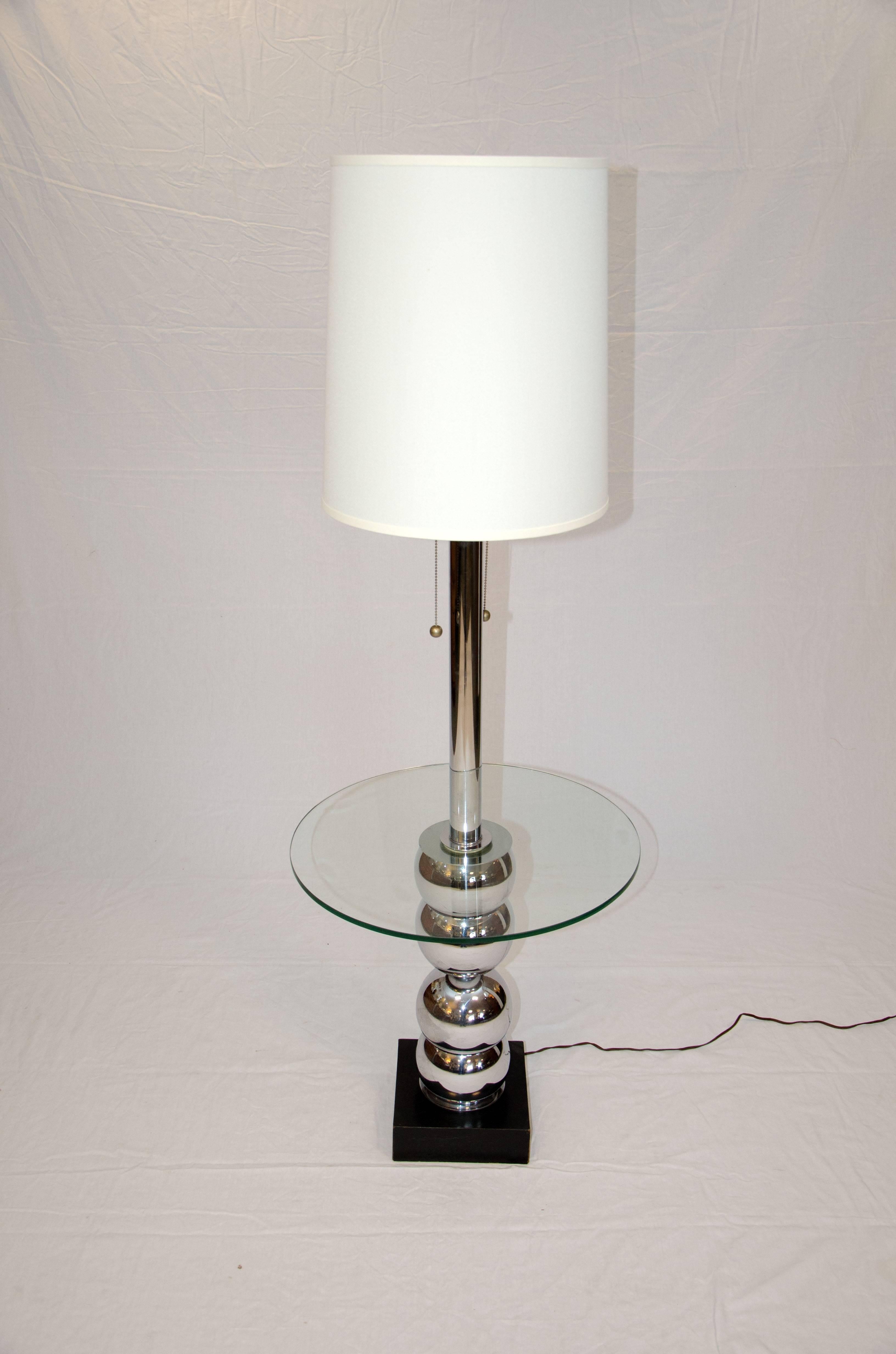 floor lamp with glass table