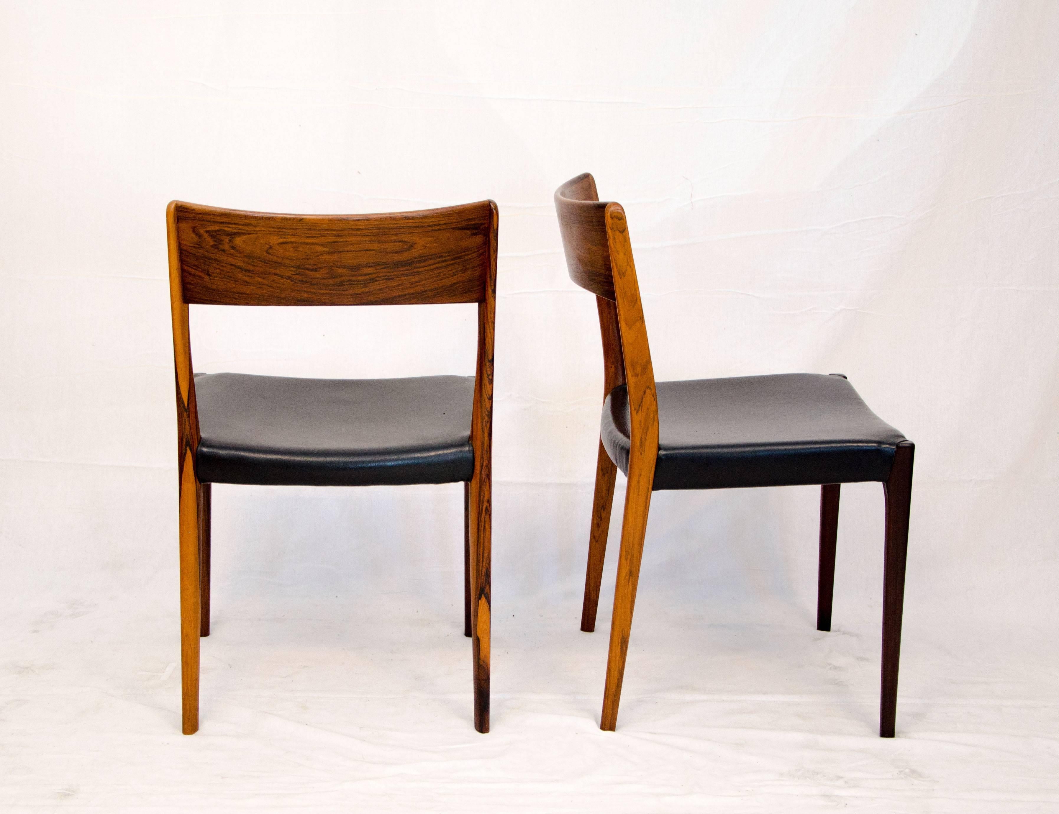 20th Century Set of Six Danish Rosewood Dining Chairs, Hornslet Møbelfabrik