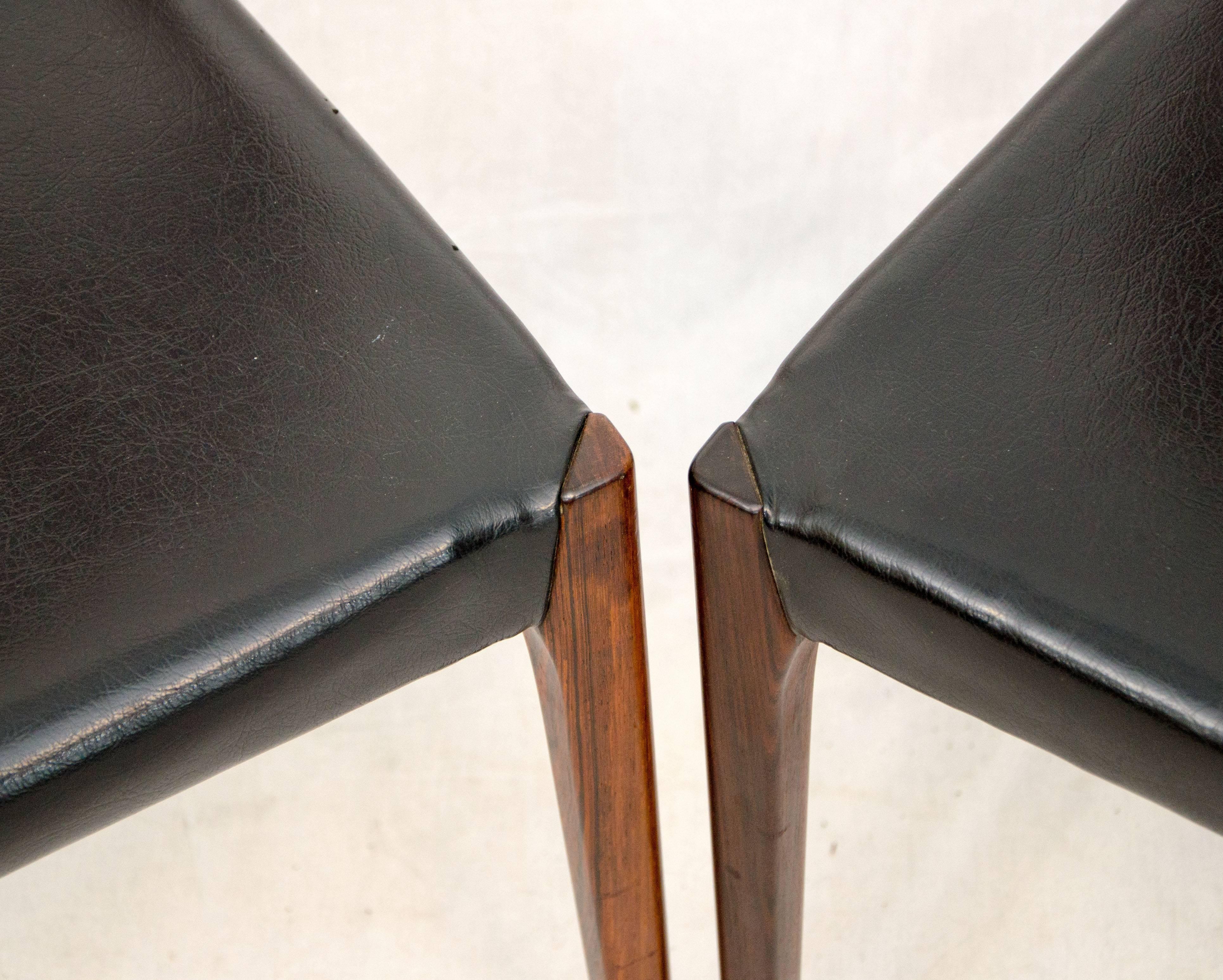 Set of Six Danish Rosewood Dining Chairs, Hornslet Møbelfabrik 1