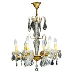 Vintage Six Lights Louis XV Style Crystal Chandelier