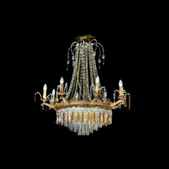 Art Deco Baccarat Style Crystal Chandelier Empire