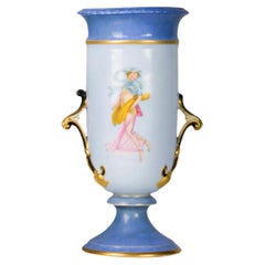 Jarrón de porcelana pintada francesa del siglo XIX  Azul cobalto real, Fábrica Nast