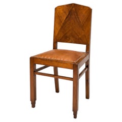 Art Deco Walnut Chair, 1939-1949, 20th Century