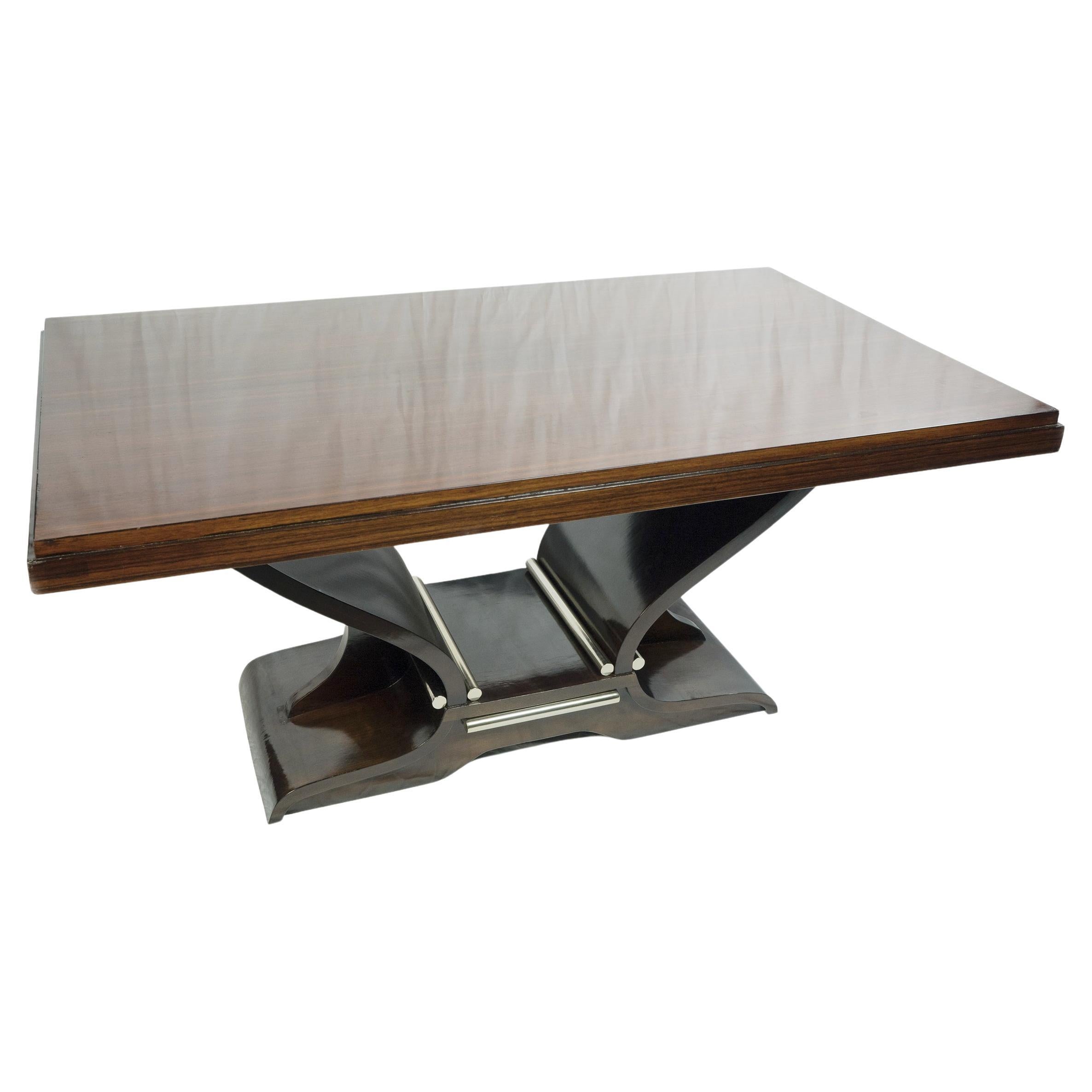 Table de salle à manger Art Déco de style Jules Leleu, années 1930 (20e siècle)