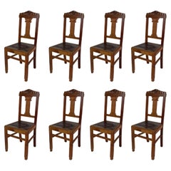 Set di 8 sedie, Art Deco del XX secolo