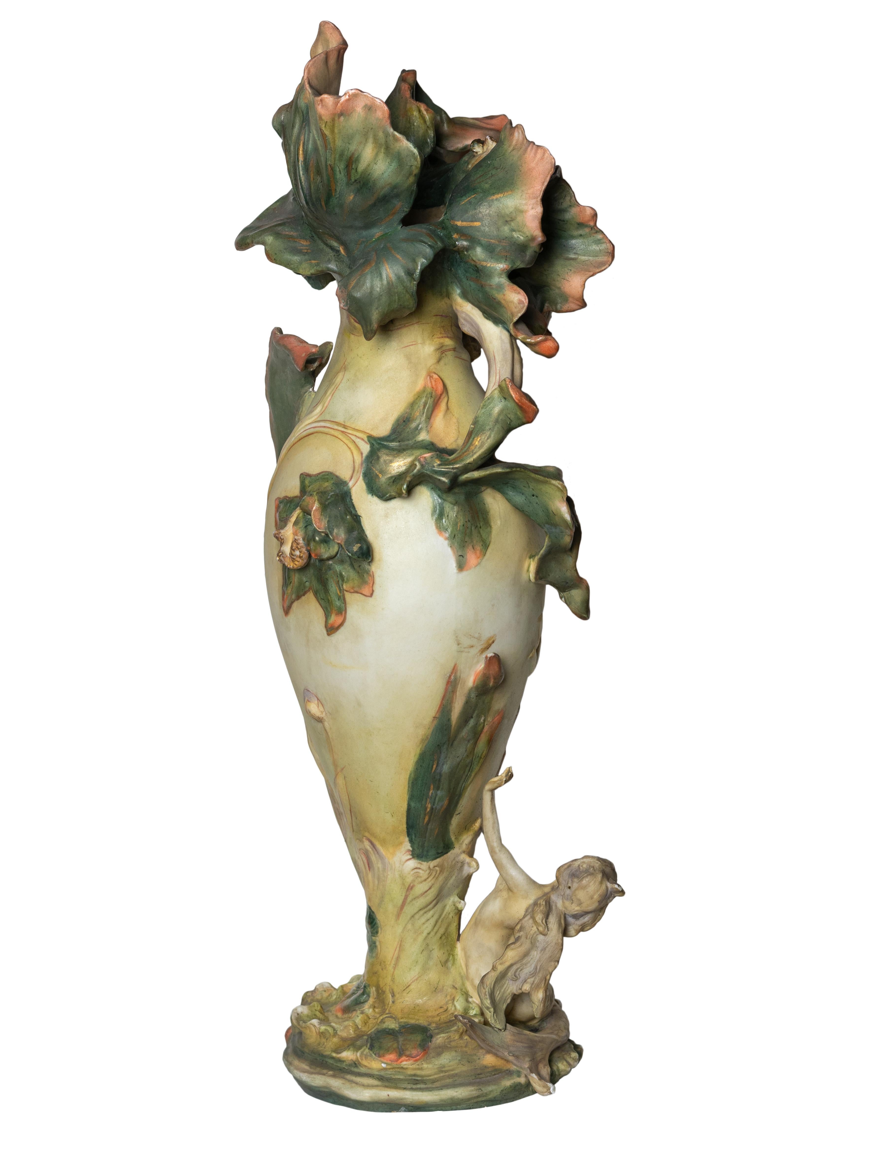 Jarrón Art Nouveau Alemán De Karl Ens Volkstedt, Finales Siglo XIX en Bueno estado para la venta en Lisbon, PT