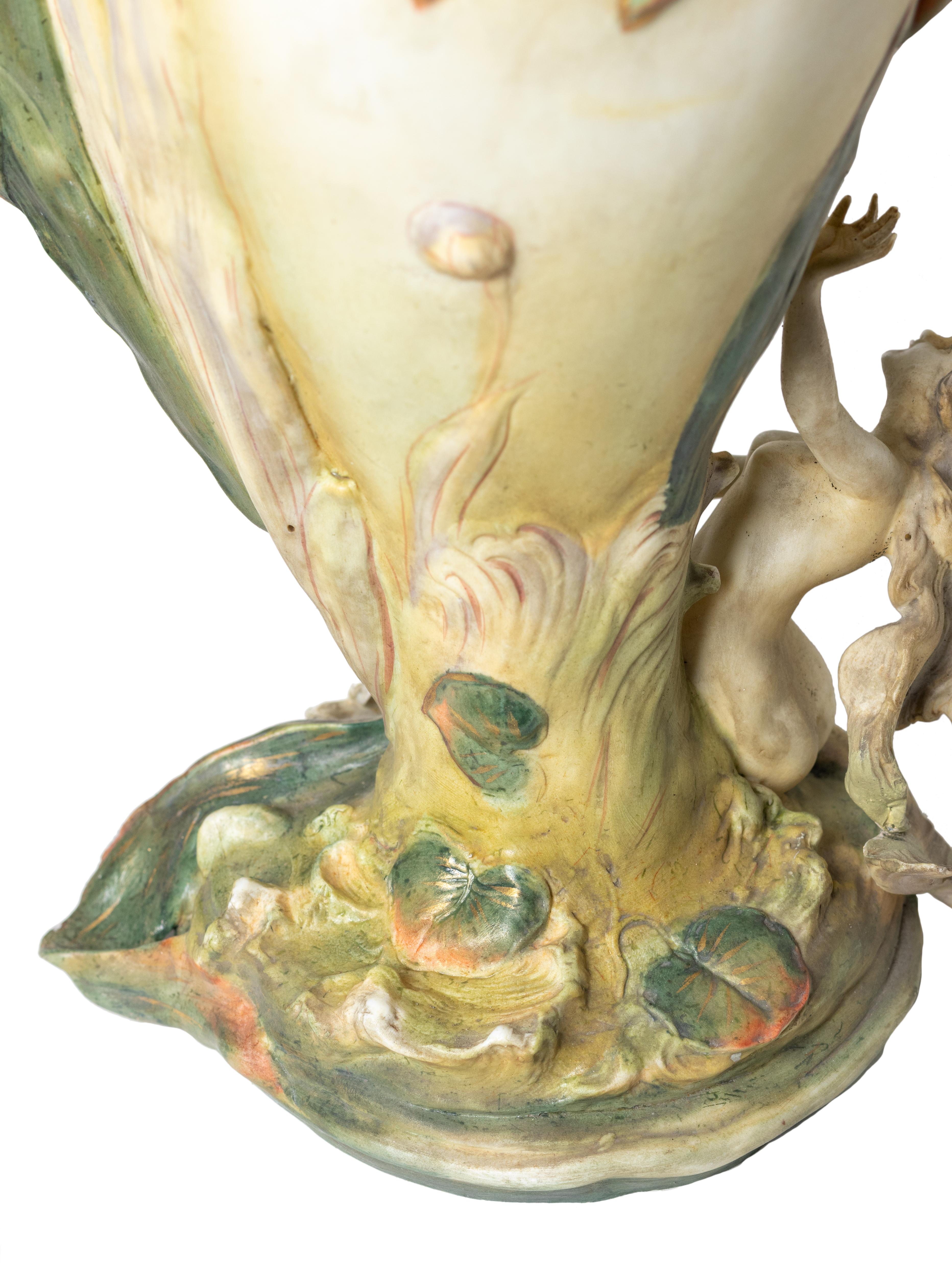 Jarrón Art Nouveau Alemán De Karl Ens Volkstedt, Finales Siglo XIX en venta 5
