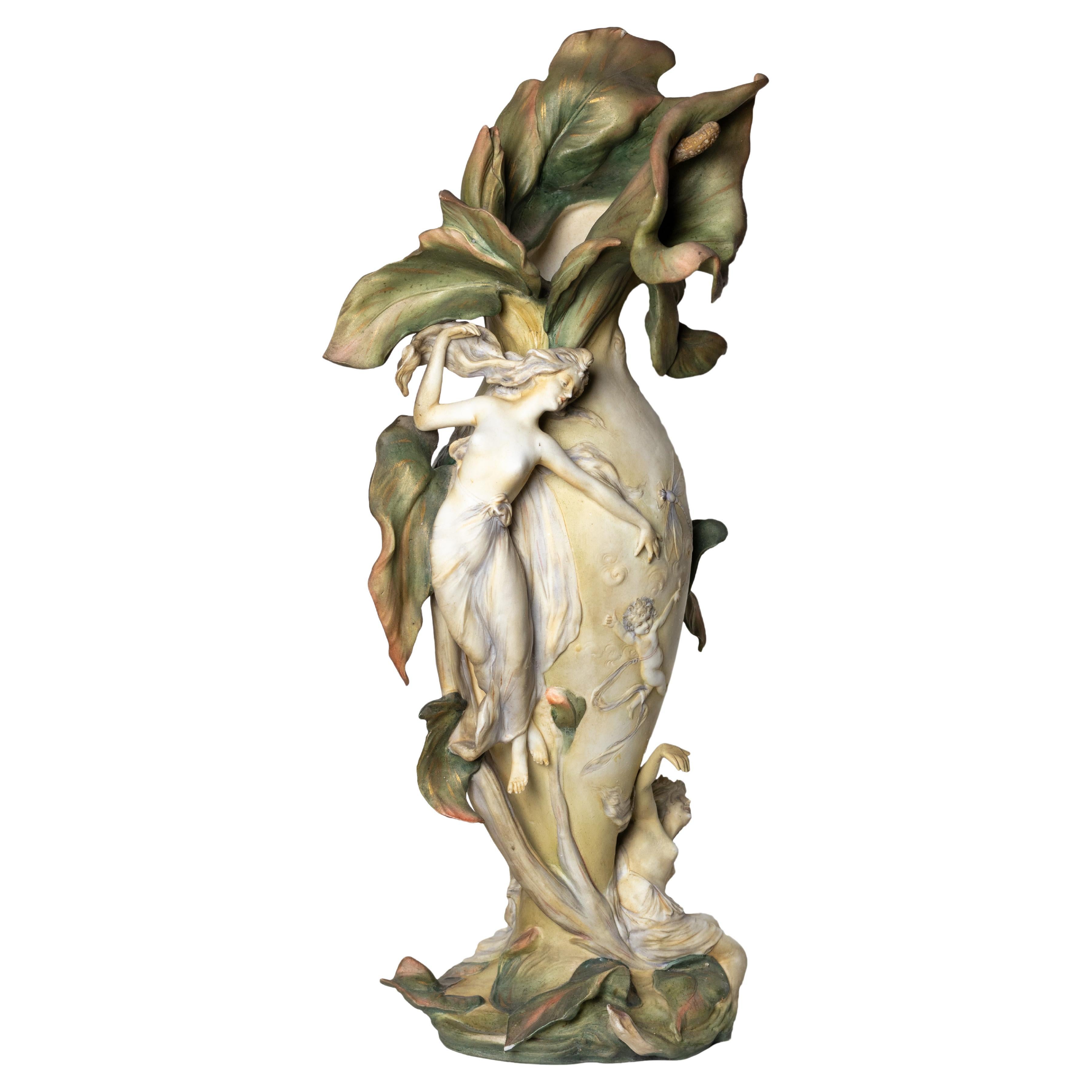 Art Nouveau Vase By Karl Ens Volkstedt, Jugendstil, Circa 1896 For Sale
