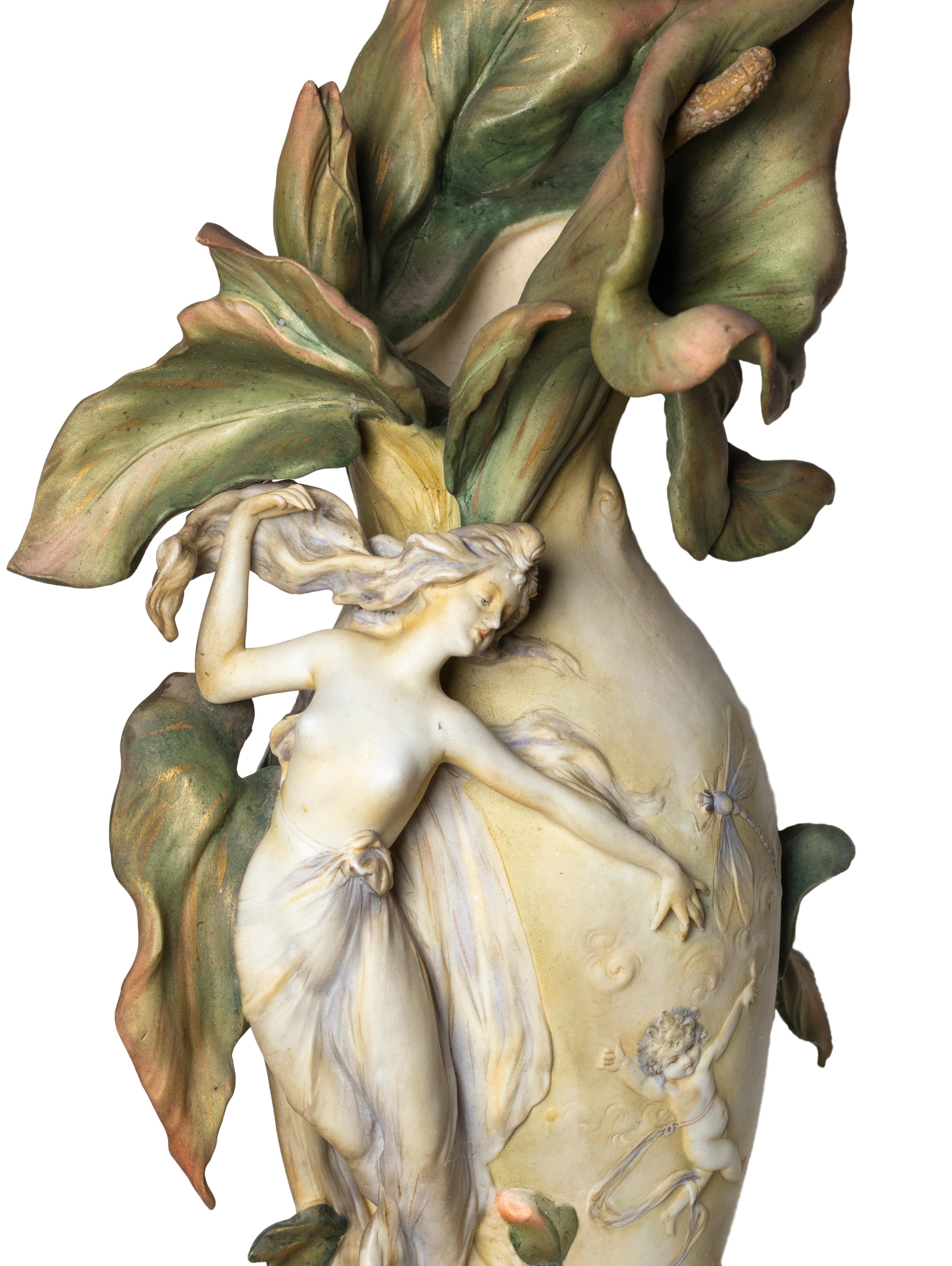 19th Century Art Nouveau Vase By Karl Ens Volkstedt, Jugendstil, Circa 1896 For Sale