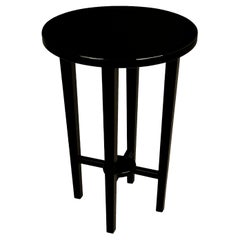 Art Deco Pine Black Lacquer Side Table, 20th Century
