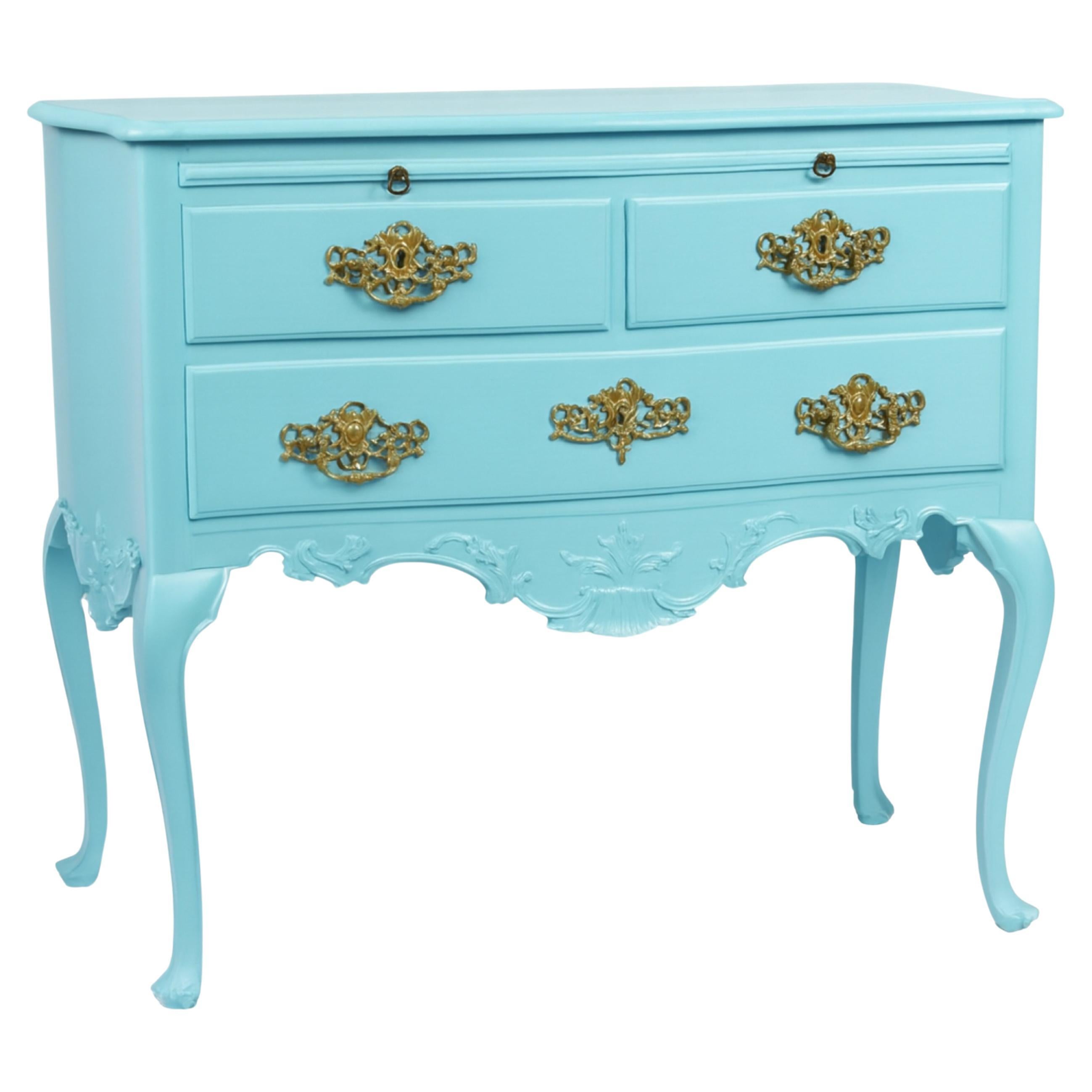 Blue Egg Baroque Commode, 18th Century