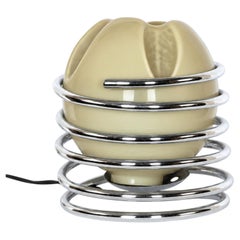 Mid Century Modern Gray Glass Table Lamp, 20th Century