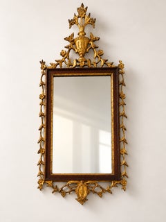 Gilded Portuguese Baroque Mirror, Giltwood Frame, 18th Century