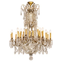 Baccarat Style Crystal 24 light Oversized Chandelier