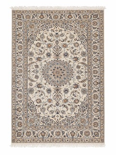 Afghan Persian Nain-Style Floral Medallion Rug, 96.5 x 61 in.