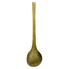 Vase Art déco français en verre vert marbré, attribué à André Delatte, vers les années 1920