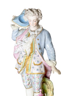Statuetta in porcellana in stile barocco di Alpinien Margaine, Limoges