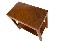 Mid Century Modern Art Deco Walnut Console Table, 20th Century