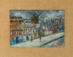 Post Impressionism French Painting, Paris Sacre Coeur By R Bosc, 20th Century