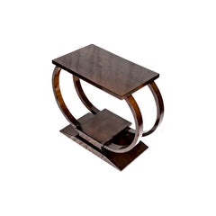 20th Century Art Deco Wood Console Table with Double Arch Design