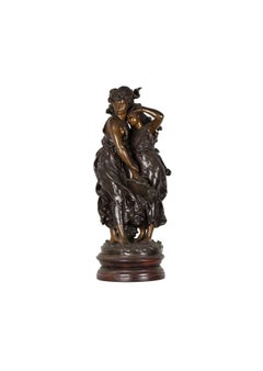 Sculpture figurative de protection en bronze d'Hippolyte François Moreau, XIXe siècle.