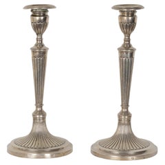 Pair of Neoclassical Silver Candlesticks, Late 18th Century