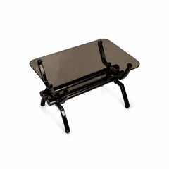 Tubular Chromed Smoked Glass Italian Coffee Table, 1970s
