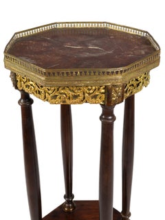 Napoleon III Guéridon Table with Marble Top and Wood Base, 19th Century
