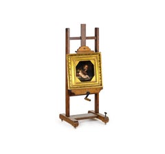 18th Century Baroque Oil on Panel of Saint Joseph and Christ Child, Gilt Frame