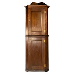18th Century Baroque Corner Cupboard in Carved Portuguese Chestnut