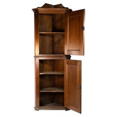18th Century Baroque Corner Cupboard in Carved Portuguese Chestnut