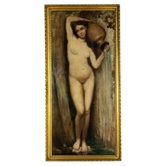 Large Rococo Revival Portrait Painting of Woman by Louis Jacques Gallet