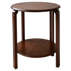 Art Deco Walnut Two-Tier Side Table, 20th Century