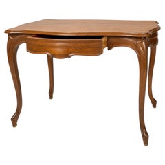 19th Century Baroque Style Walnut Writing Table with Cabriole Legs