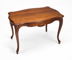 19th Century Baroque Style Walnut Writing Table with Cabriole Legs