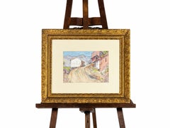 Agostinho de Mello Júnior, « Paysage champêtre moderniste », aquarelle, 1970