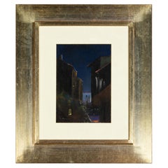 Pedro Olaio Filho Post-Impressionist Nocturne Pastel Painting, 1963