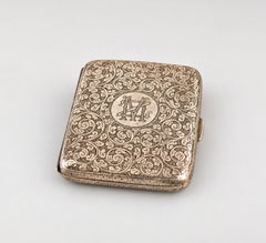Étui à cigarettes en argent de style Art nouveau français, début du XXe siècle
