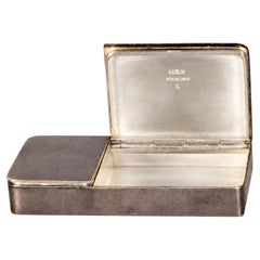 Caja de tabaco y medicinas del siglo XX, de plata de ley inglesa, con dos compartimentos