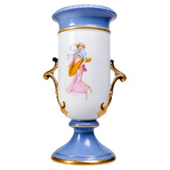 19th Century French Painted Porcelain Vase  Royal Cobalt Blue, Nast Manufactory