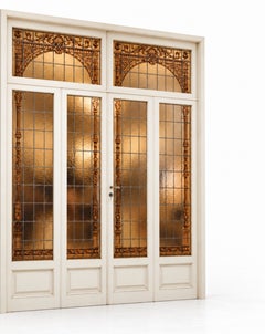 Art Nouveau Stained Glass Doors Set, France, 1900s