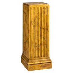 Monumental French Neoclassical Fluted Marble Pedestal, 20th Century