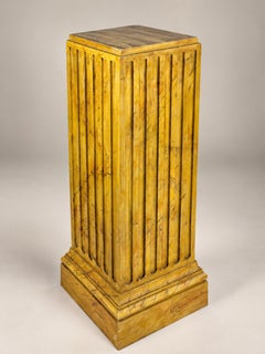 Monumental French Neoclassical Fluted Marble Pedestal, 20th Century