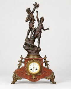 Reloj de sobremesa francés del siglo XIX, de la época de Napoleón III, al estilo de Auguste Moreau