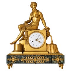 Reloj de chimenea Drouot de bronce imperio francés, S. XIX