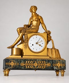 Reloj de chimenea Drouot de bronce imperio francés, S. XIX