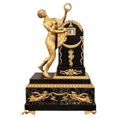 Claude Galle French Empire Gilt Bronze Mantel Clock, circa 1805