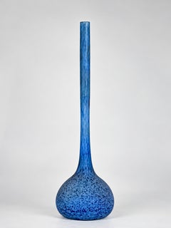 Art Deco Blue Glass Vase by André Delatte, France, 1925-1935
