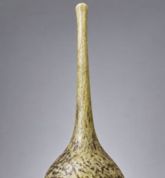 French Art Deco Green Mottled Glass Vase, Attributed André Delatte, circa 1920s